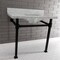 Kingston Brass KVPB36MSQ0 36-Inch Carrara Marble Console Sink, Marble White/Matte Black KVPB36MSQ0 - alternate 2